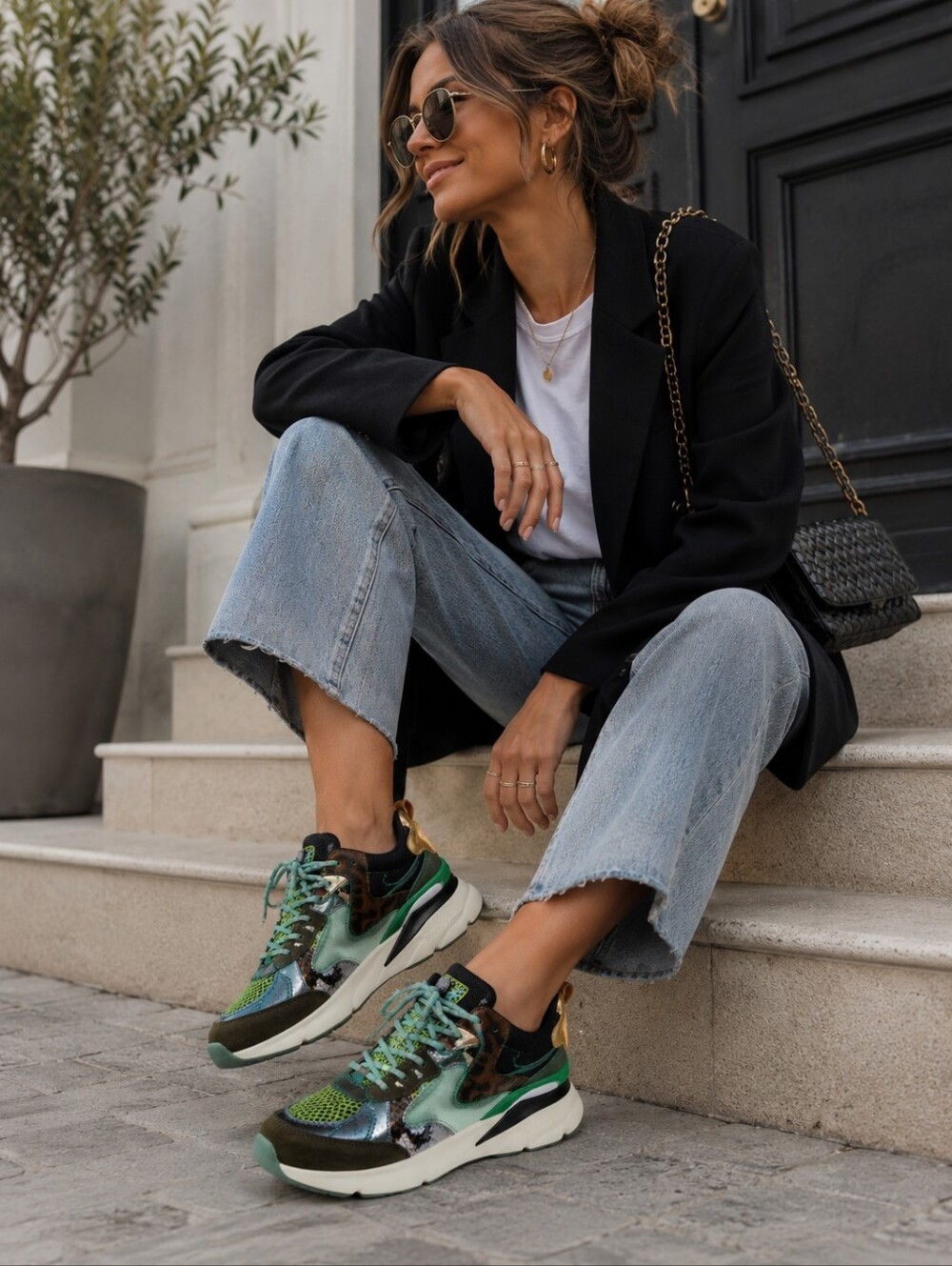 Kurt Geiger London Multicolor Mixed Media Chunky Sneakers Women's US 9.5 EU 40.5